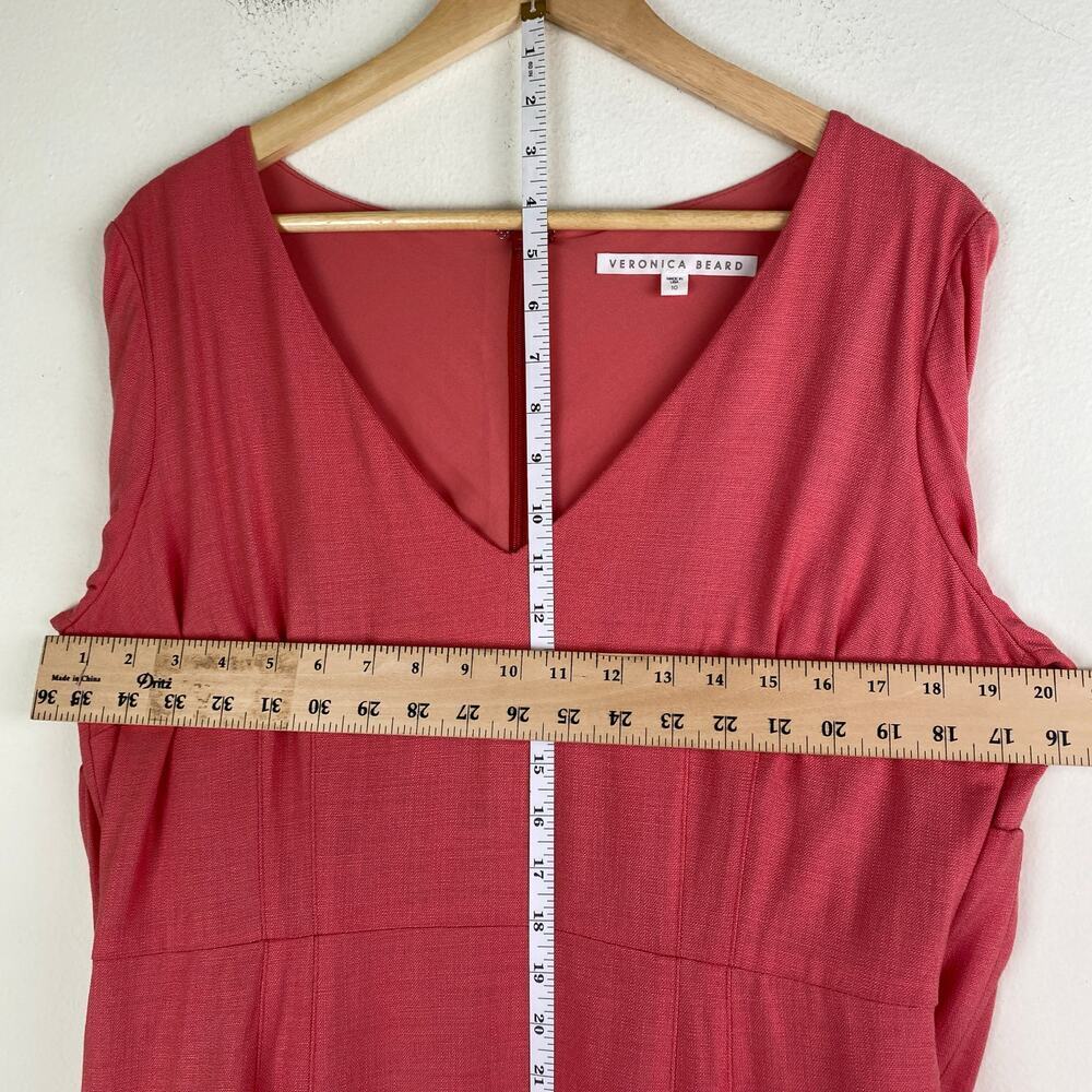 Veronica Beard Amalita Coral Pink Sheath Midi Dress Size 10 - Picture 14 of 15